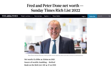 fred done net worth|Sunday Times Rich List reveals top 10 people in North .